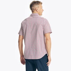 NAVTECH TRIM FIT PLAID SHORT-SLEEVE SHIRT,Flamingo,large