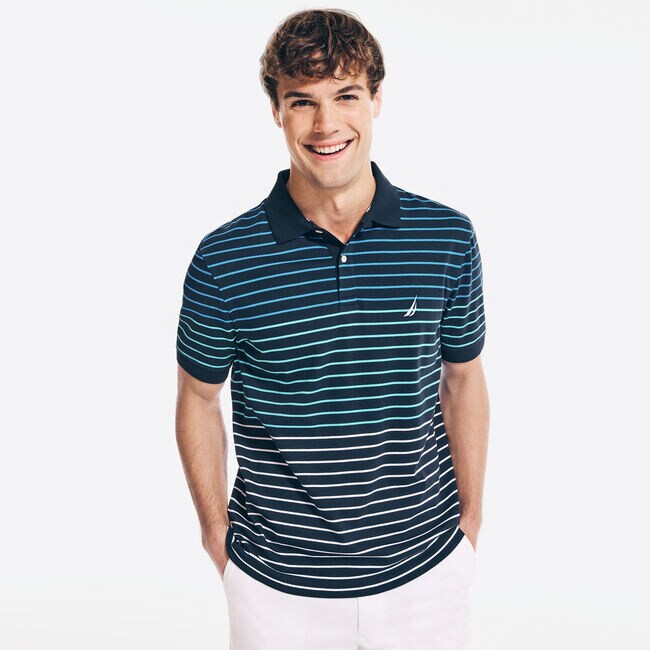Classic Fit Striped Premium Cotton Polo Nautica