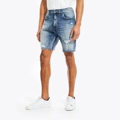 NAUTICA JEANS CO. SUSTAINABLY CRAFTED 8.5" RELAXED FIT DENIM SHORT,Varsity Blue Wash,large