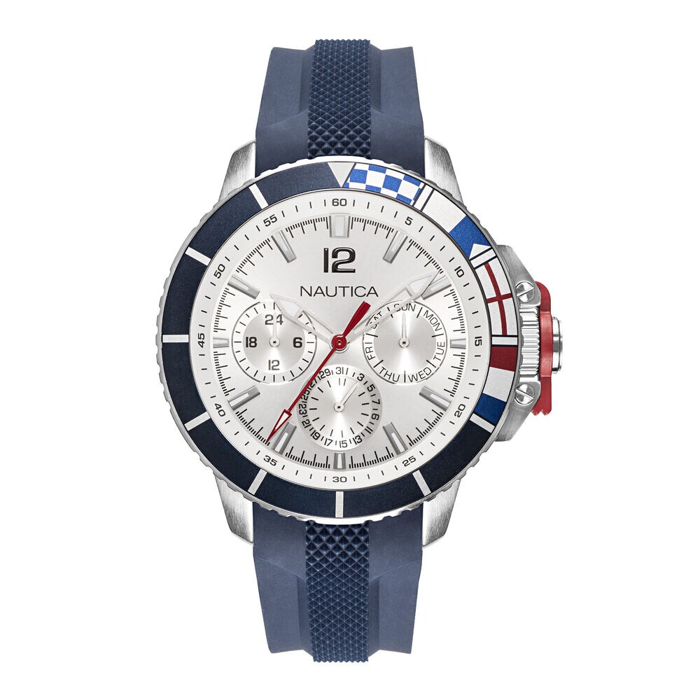 BAY WHITE DIAL SPORT WATCH,Multi,large