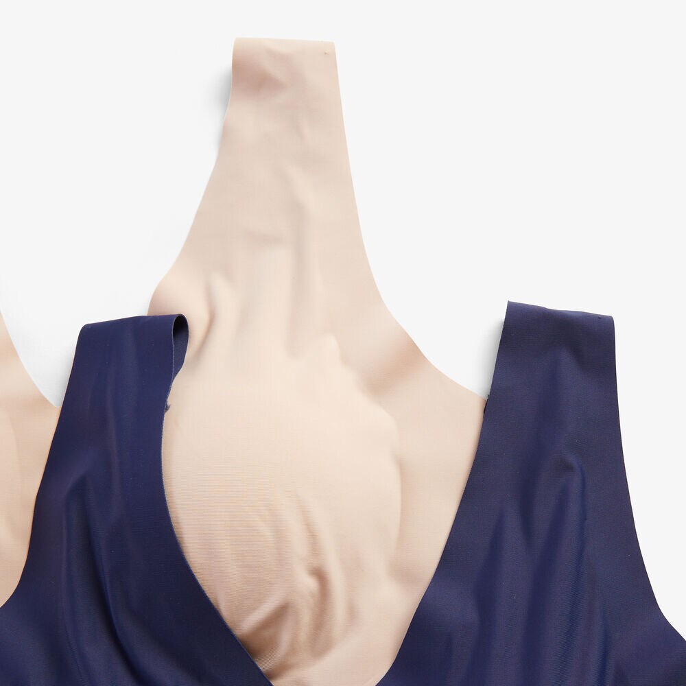 PLUS SEAMLESS LOGO BRALETTES, 2-PACK,Navy,large