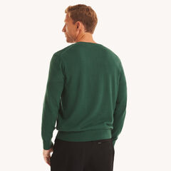 Navtech V-Neck Deck Sweater,Rain Forest Green,large