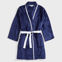 SUSTAINABLY CRAFTED LOGO TRIM ROBE,Ice Blue,large