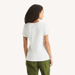 Modern Logo Rhinestone Graphic T-Shirt,Bright White,large