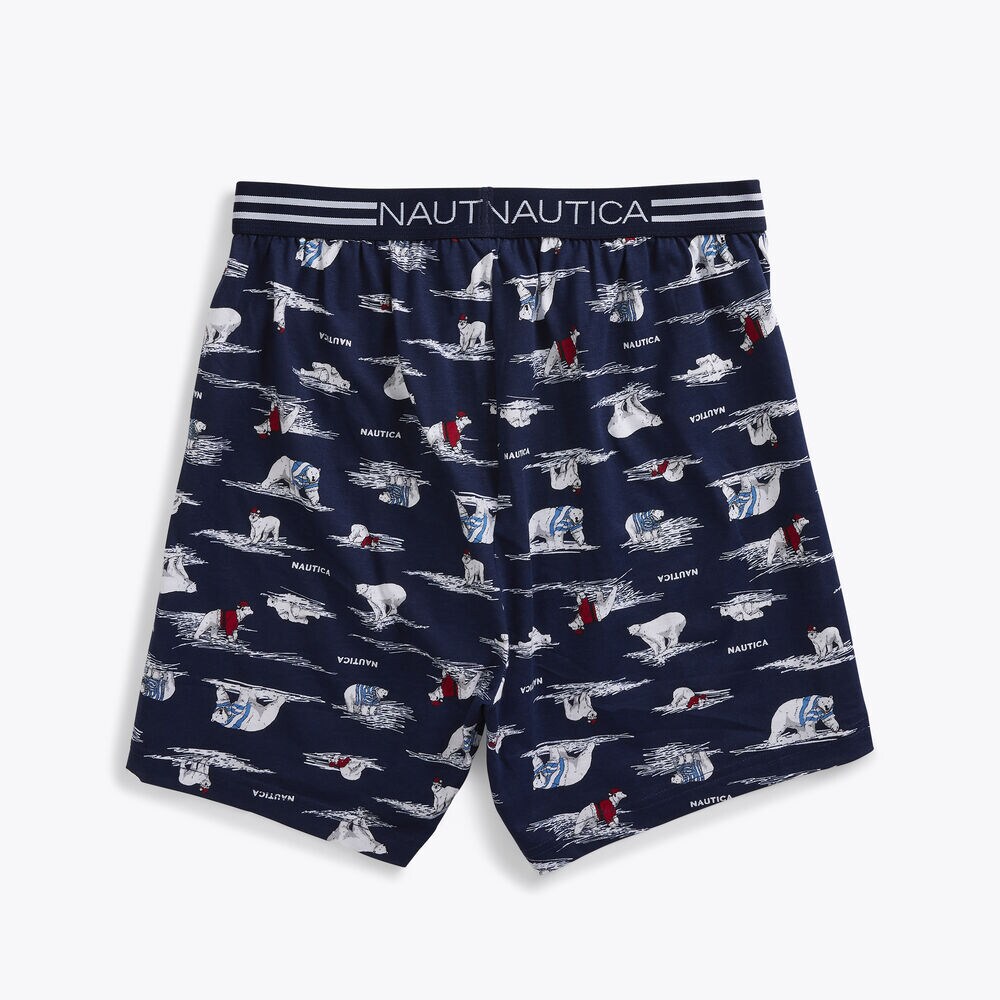 POLAR BEAR PRINT BOXER,Chrome Blue,large