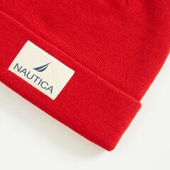 LOGO PATCH CUFFED BEANIE,Nautica Red,large