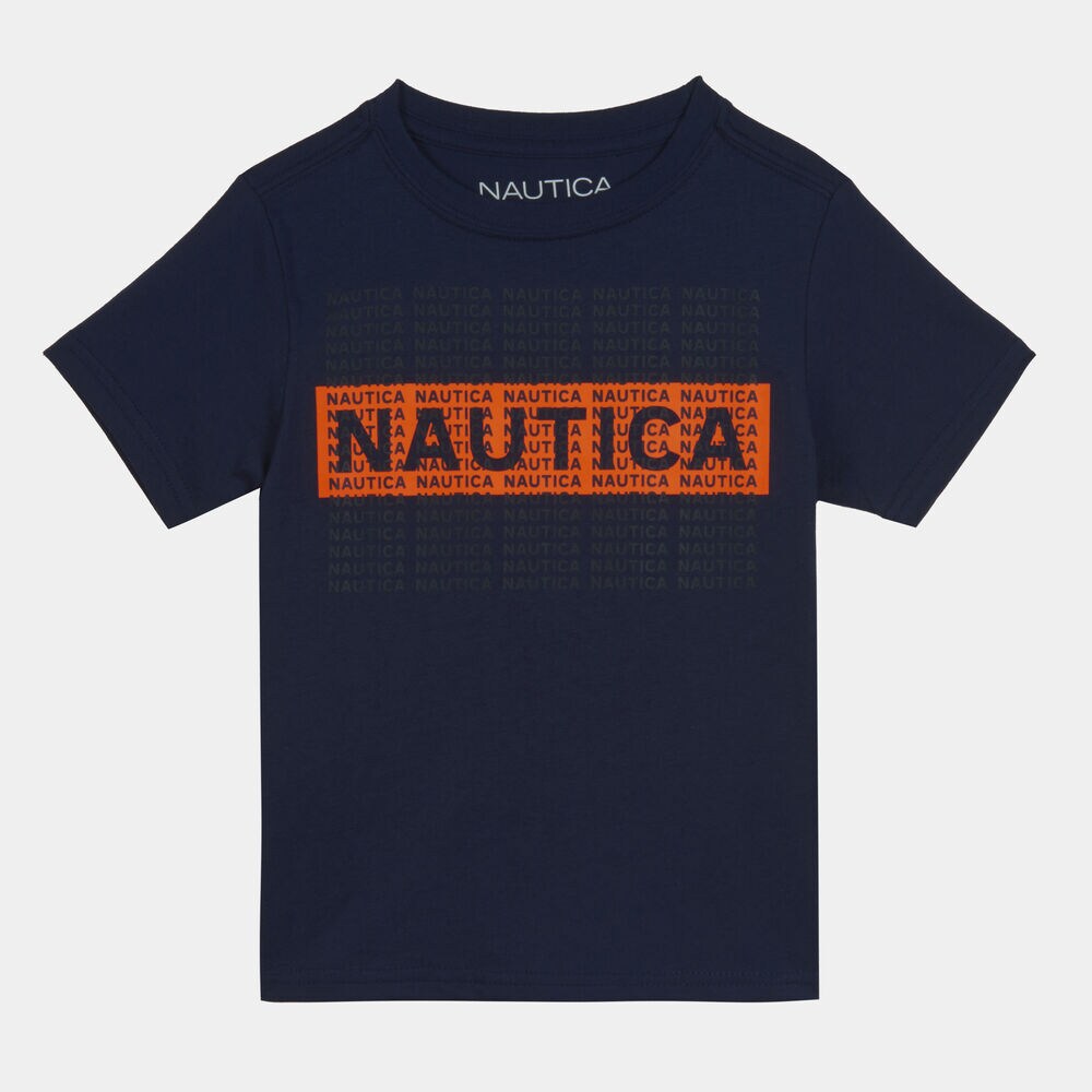 TODDLER BOYS' LAYERED BOX LOGO GRAPHIC T-SHIRT (2T-4T),Oyster Bay Blue,large
