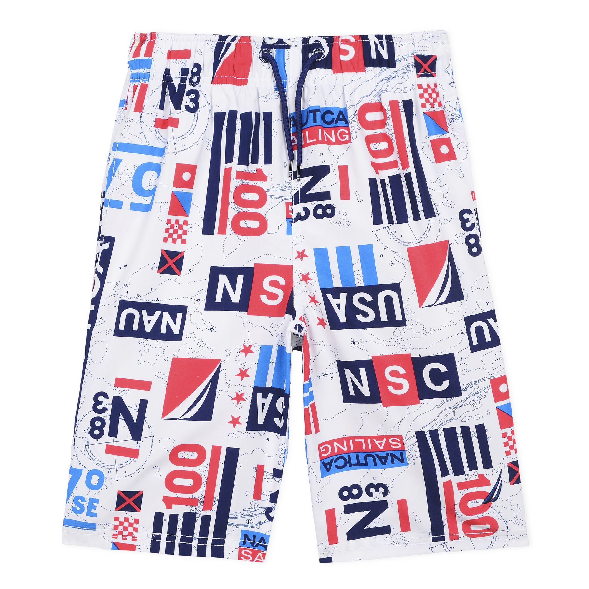 Toddler Boys' Sail USA Swim Trunk (2T-4T),Antique White Wash,large