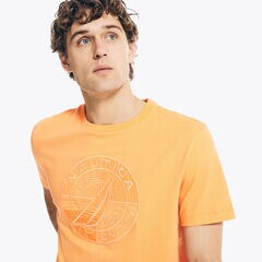 SAILING GRAPHIC T-SHIRT,Orange,large