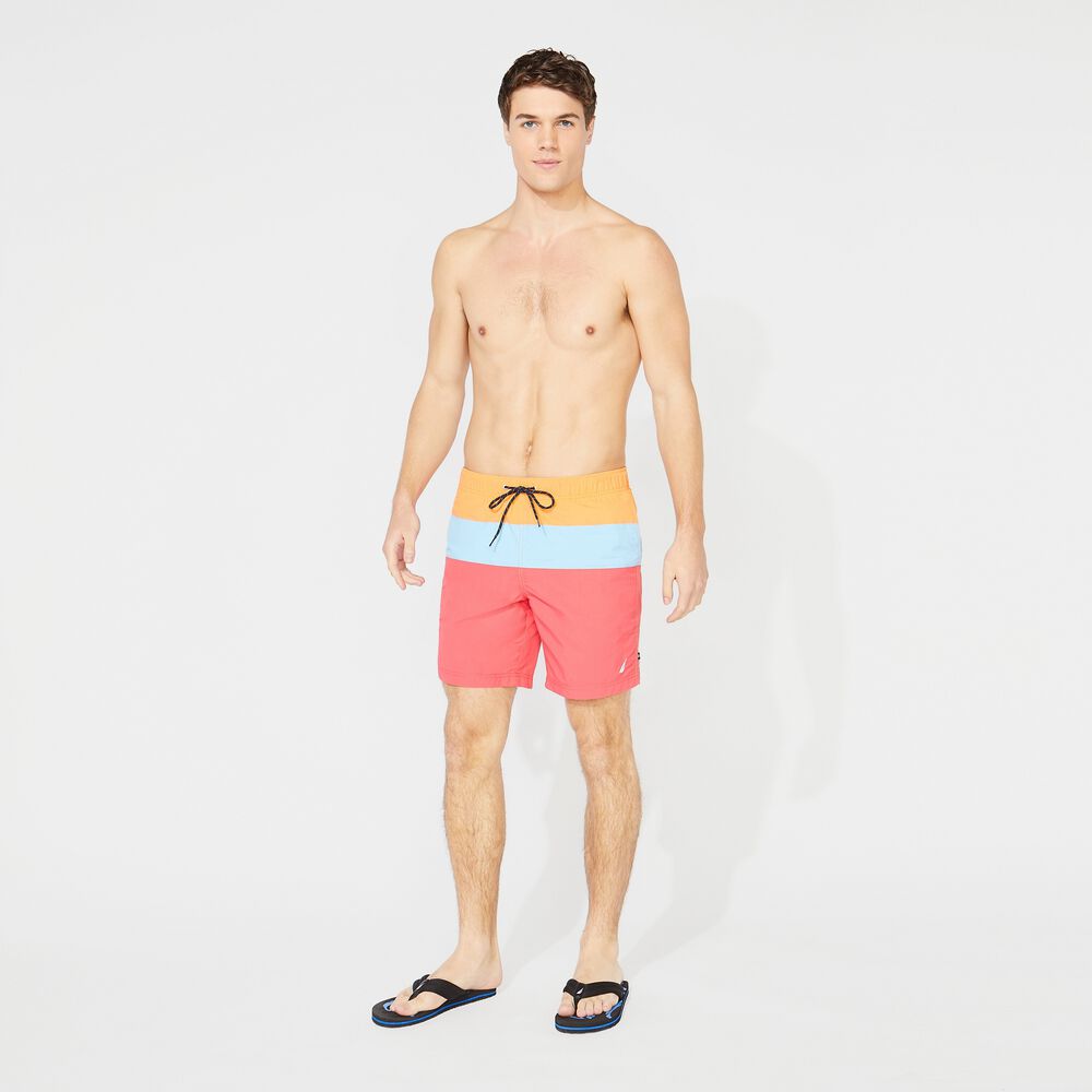 8" COLORBLOCK QUICK-DRY SWIM,Orange,large