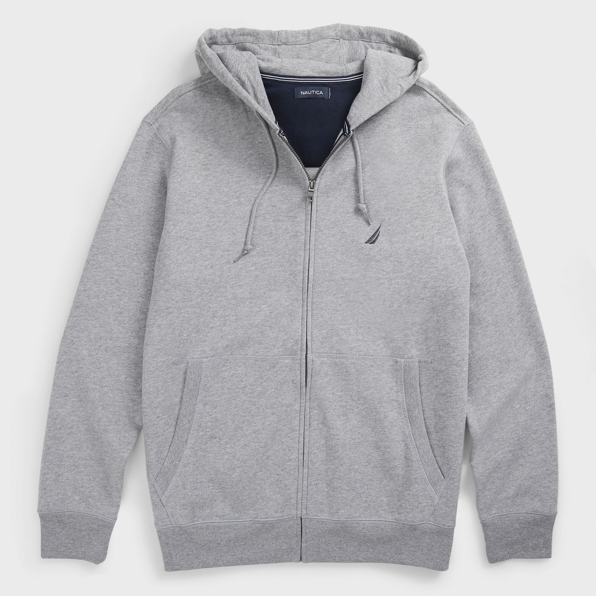 BIG & TALL FULL ZIP HOODIE,Stone Grey Heather,large