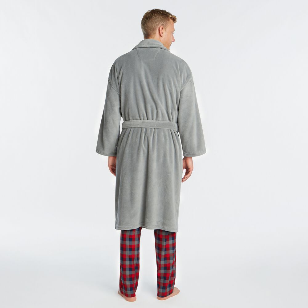 PLUSH KNIT ROBE,Seal Grey,large