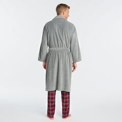 PLUSH KNIT ROBE,Seal Grey,large