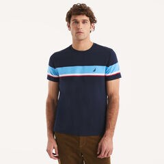 Striped T-Shirt,Stellar Blue Heather,large