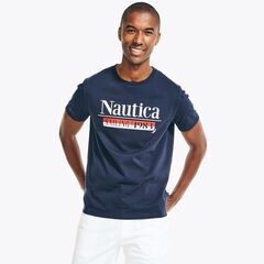 BIG & TALL SAILING GRAPHIC T-SHIRT,Navy,large