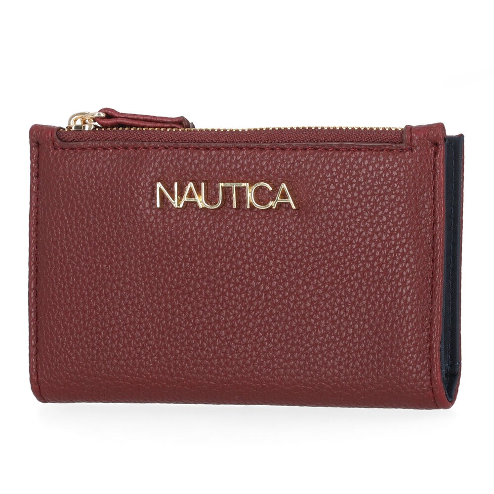 Slim Zip Card Case,Bow Burgundy,large