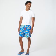 8" FLORAL PRINT SWIM,True Navy,large