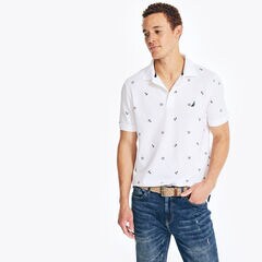 CLASSIC FIT SAILBOAT PRINTED POLO,Bright White,large