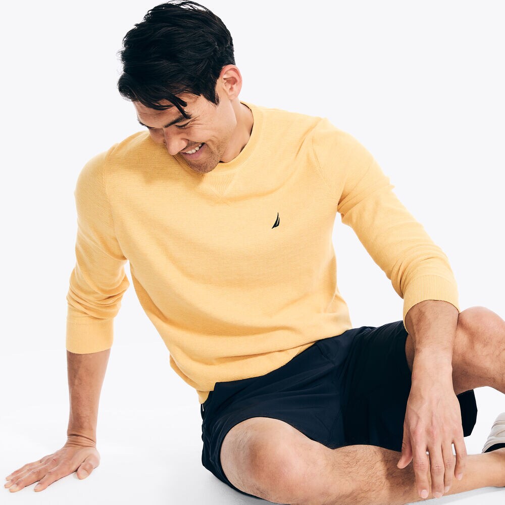 Navtech Textured Crewneck Sweater,Old Gold,large