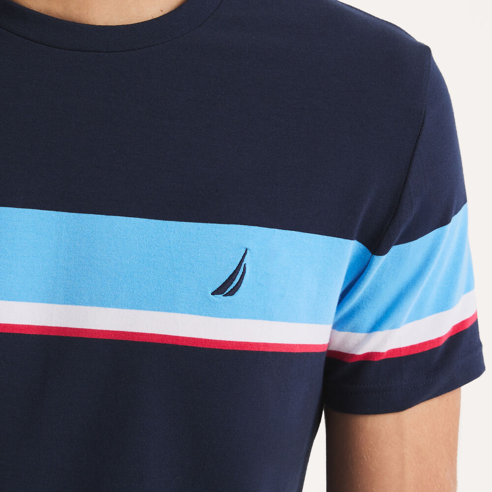 Striped T-Shirt,Stellar Blue Heather,large