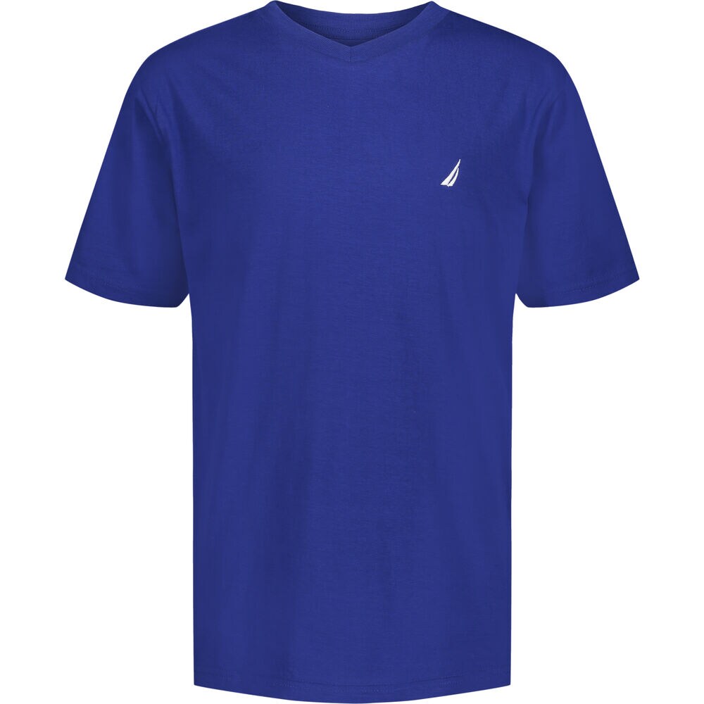 BOYS' V-NECK T-SHIRT (8-20),Anchor Blue Heather,large