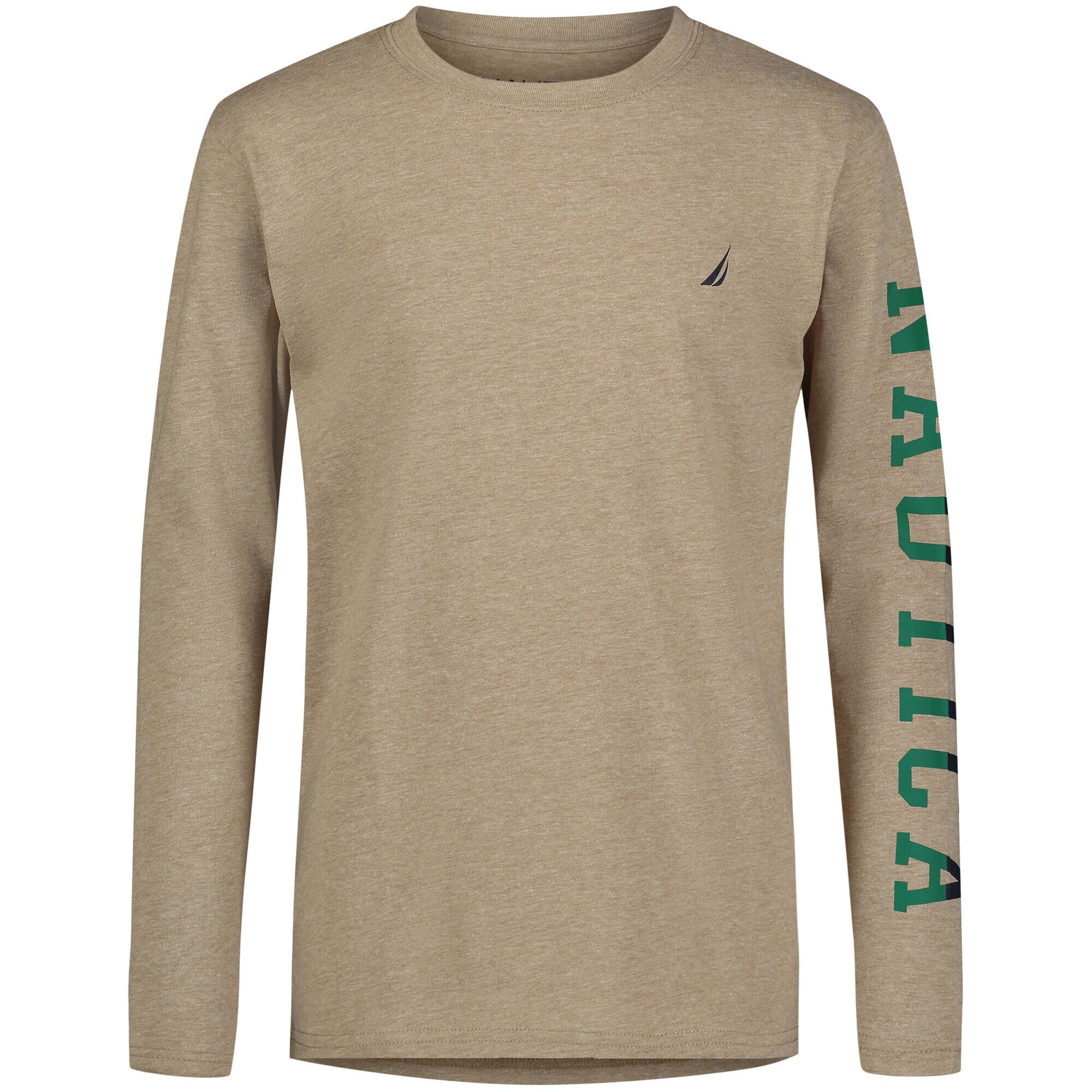 Little Boys' Split Logo Long Sleeve T-Shirt (2T-7),Dark Oatmeal Heather,large