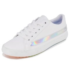 RAINBOW IRIDESCENT STRIPE LOGO SNEAKER,Antique White Wash,large