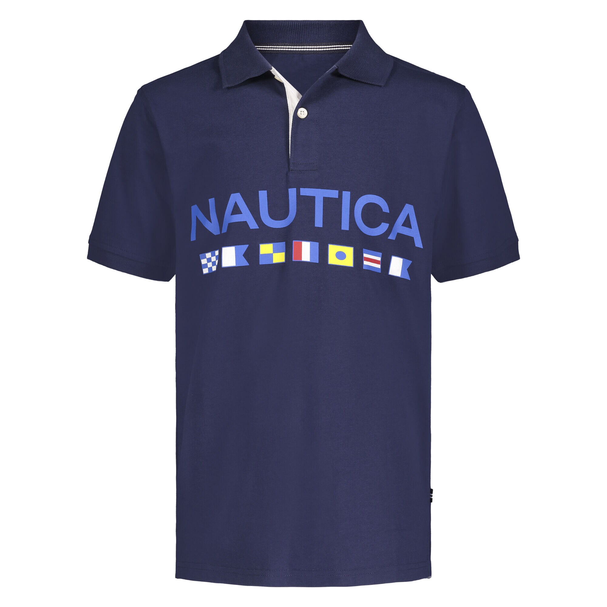 TODDLER BOYS' LOGO AND FLAG PRINT POLO (2T-4T),J Navy,large