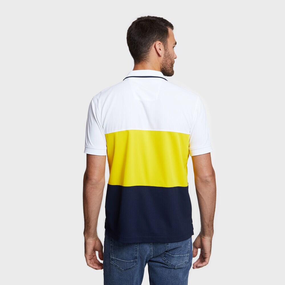 Classic Fit Navtech Colorblock Polo,Bright White,large