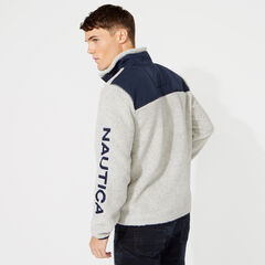 SHERPA MIXED MEDIA FULL ZIP HOODIE,Grey Heather,large