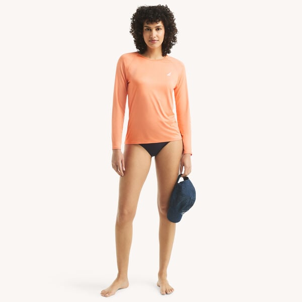 Logo Long-Sleeve Rash Guard Swim Shirt
