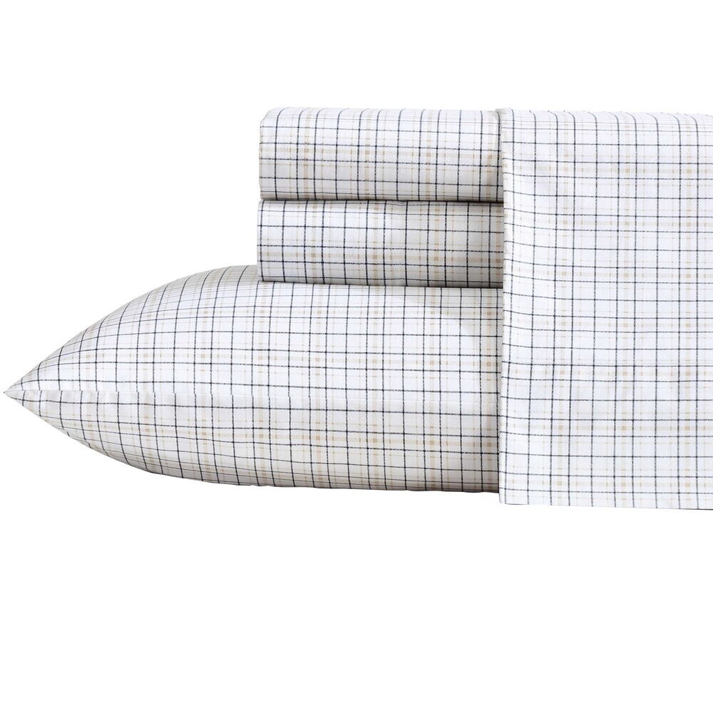 Malor Plaid Beige Queen Sheet Set,Taupe,large
