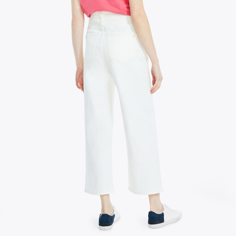 NAUTICA JEANS CO. HIGH-RISE WIDE LEG CROP DENIM,Marshmallow,large