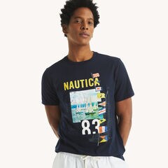 Heritage Sailing Graphic T-Shirt,Navy,large