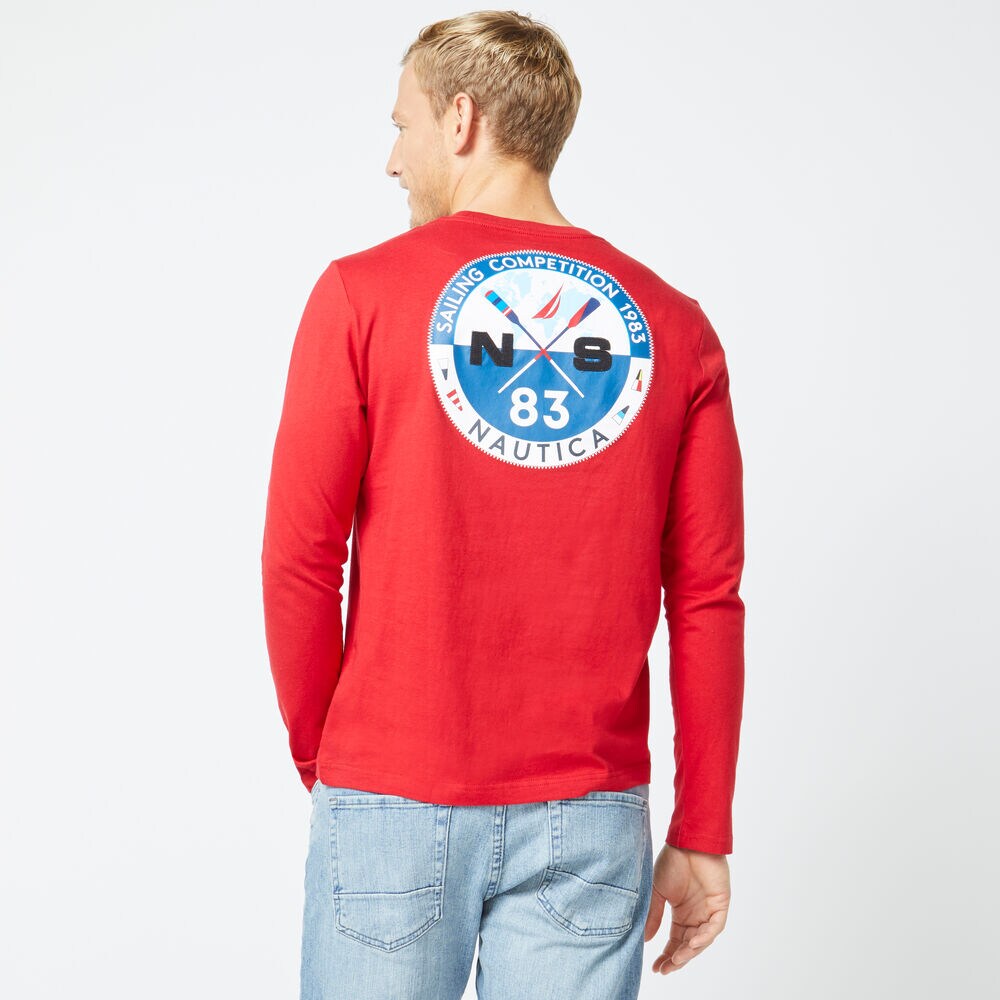 CROSSED OARS GRAPHIC T-SHIRT,Nautica Red,large