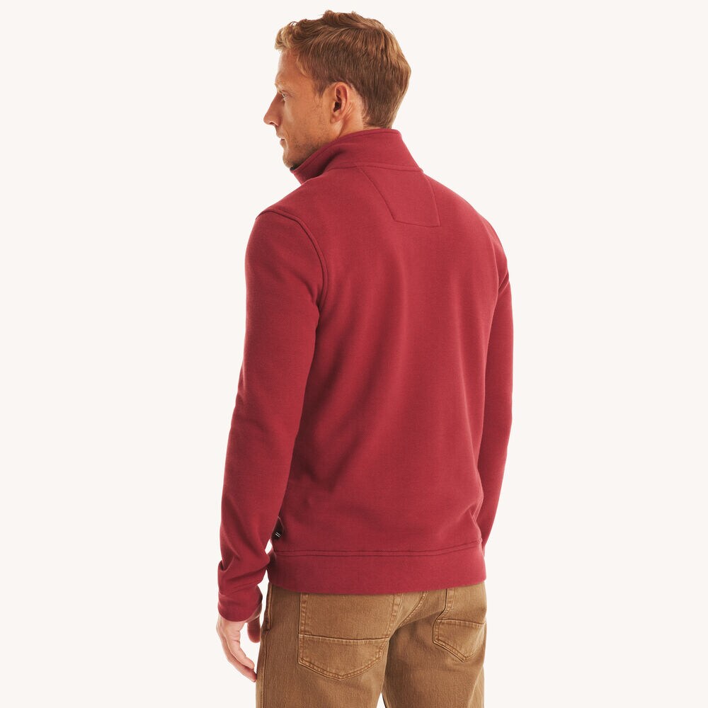 Quarter-Zip Pullover Sweatshirt,Vintage Berry,large