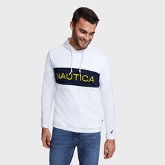 Chest Logo Beach-to-Street Hoodie,Bright White,large