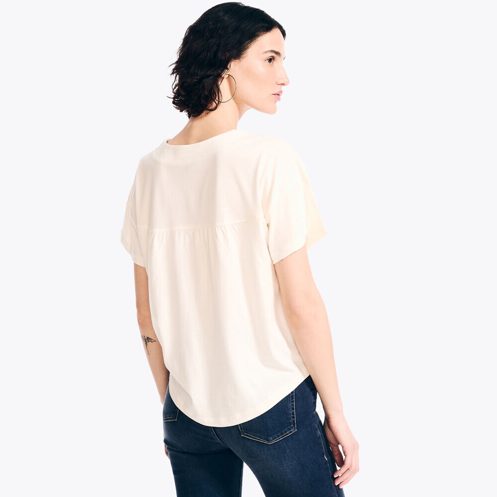 V-Neck Top,Almond,large