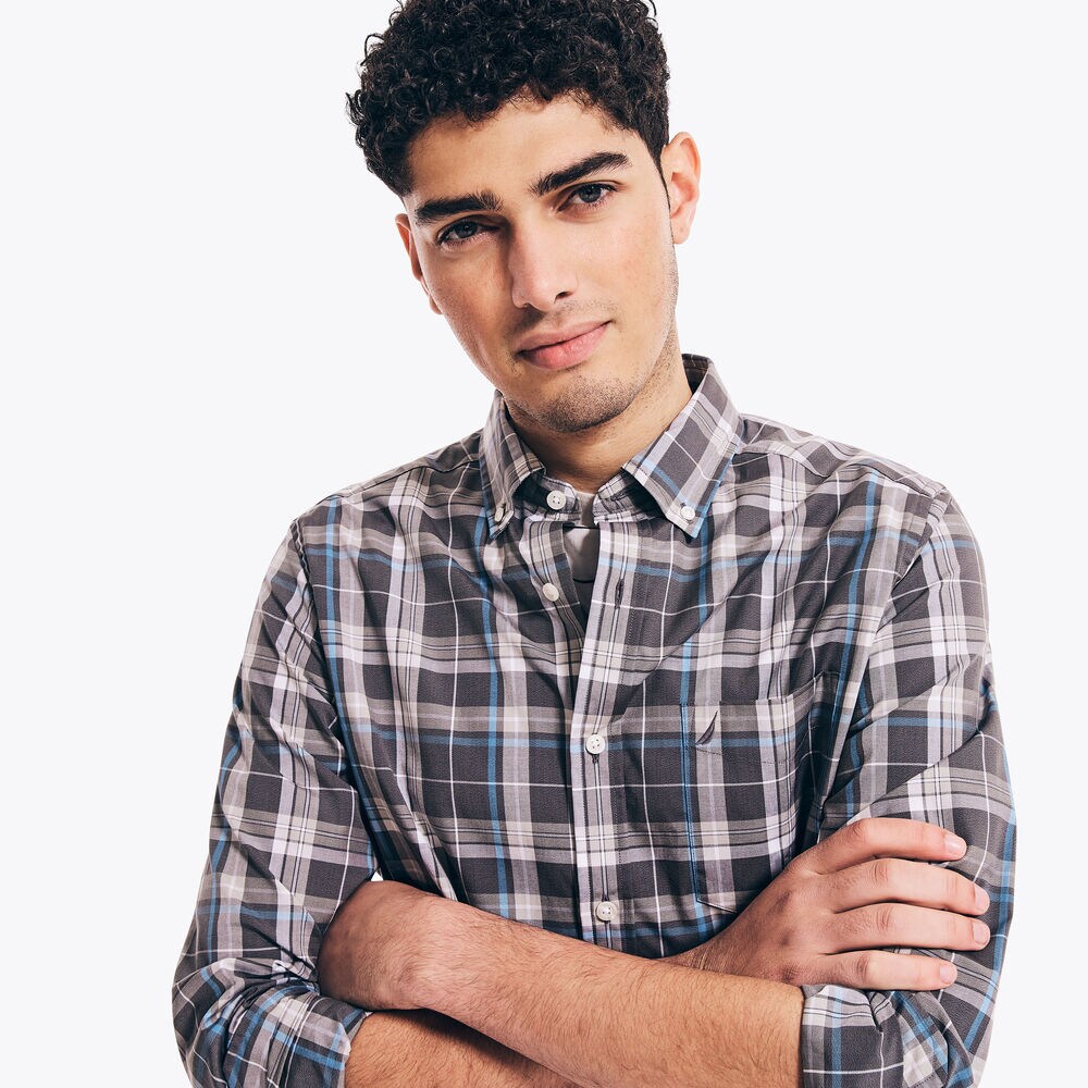 PLAID SHIRT,Grey Carbon,large