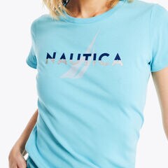 Sustainably Crafted Glitter Logo Graphic T-Shirt,Deep Dive Wash,large