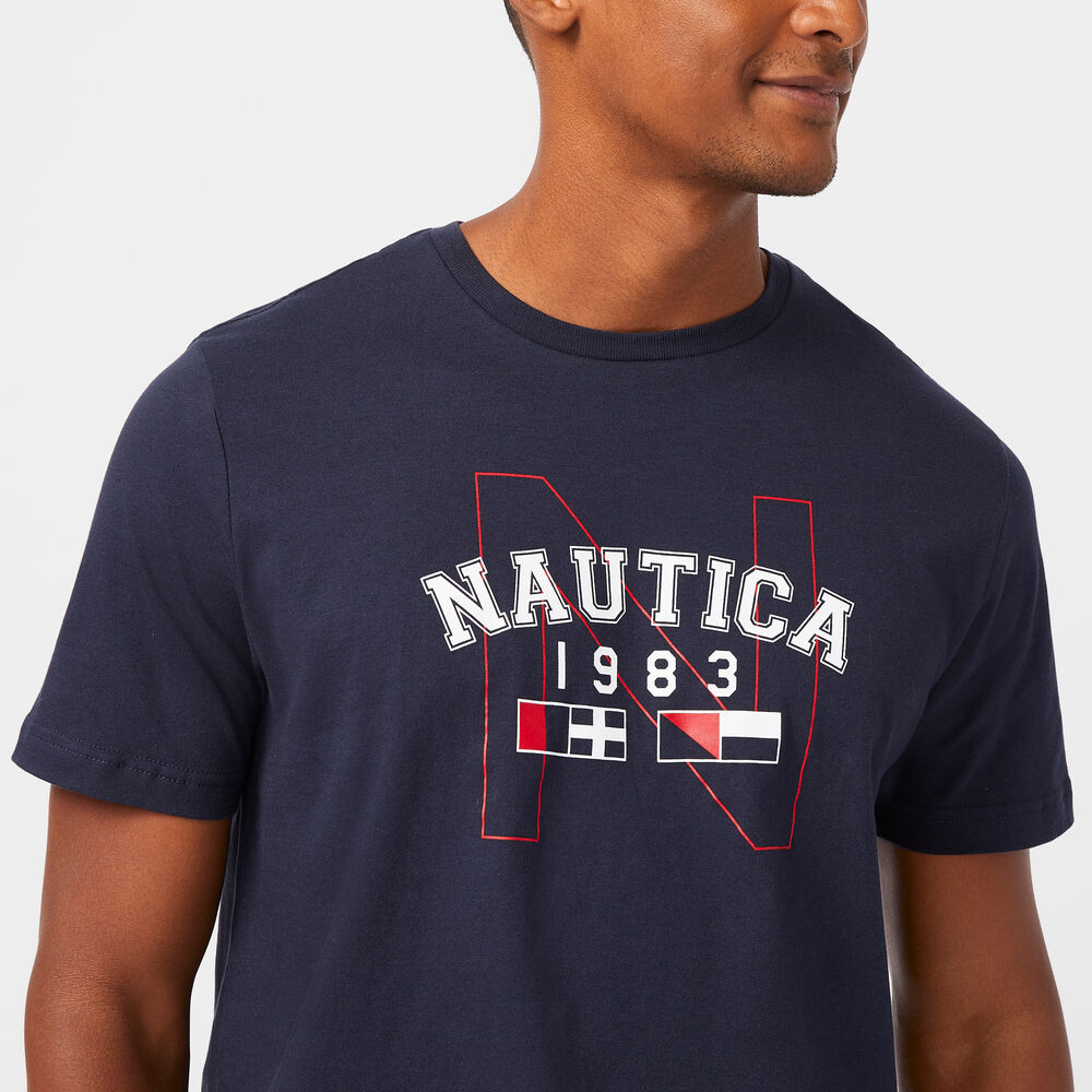 1983 LOGO SLEEP T-SHIRT,Navy,large