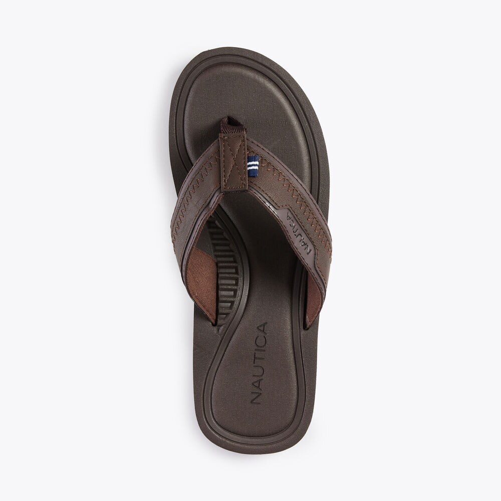 LOGO-EMBOSSED SANDAL,Brown Stone,large