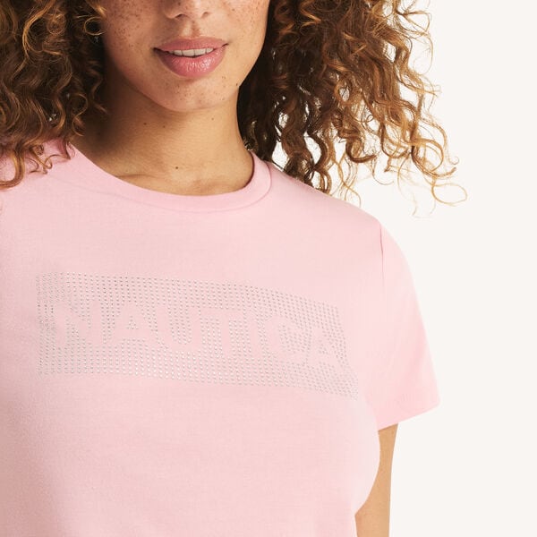 Rhinestone Logo Graphic T-Shirt