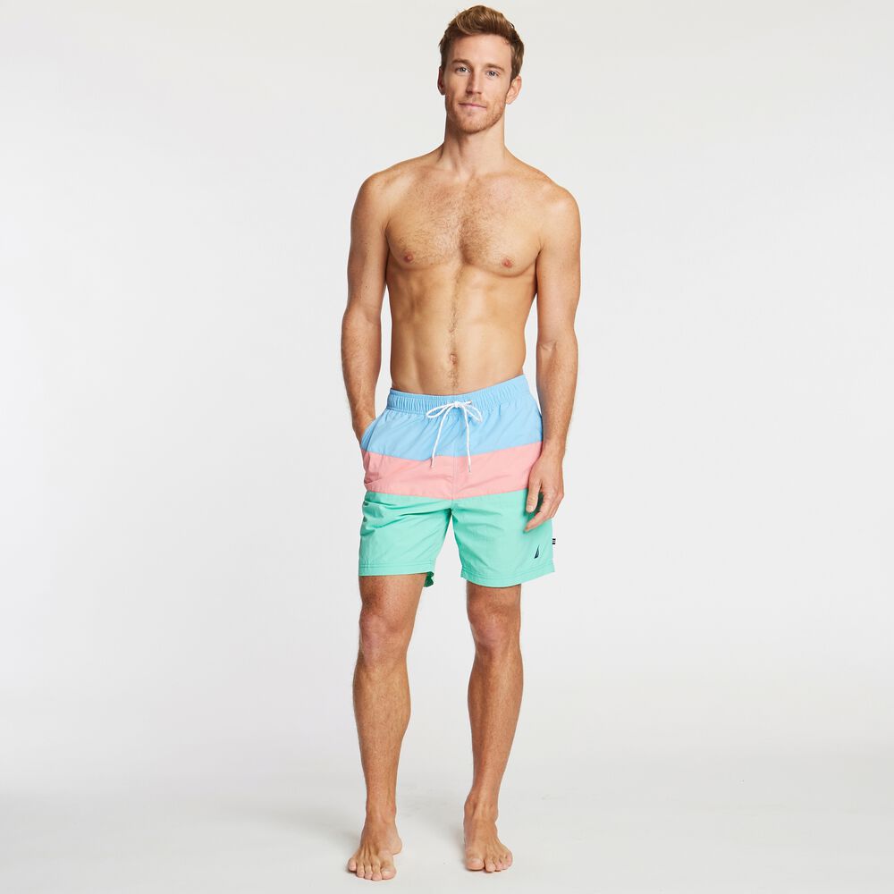 8" TRI-COLORBLOCK SWIM,Pink Shrimp,large