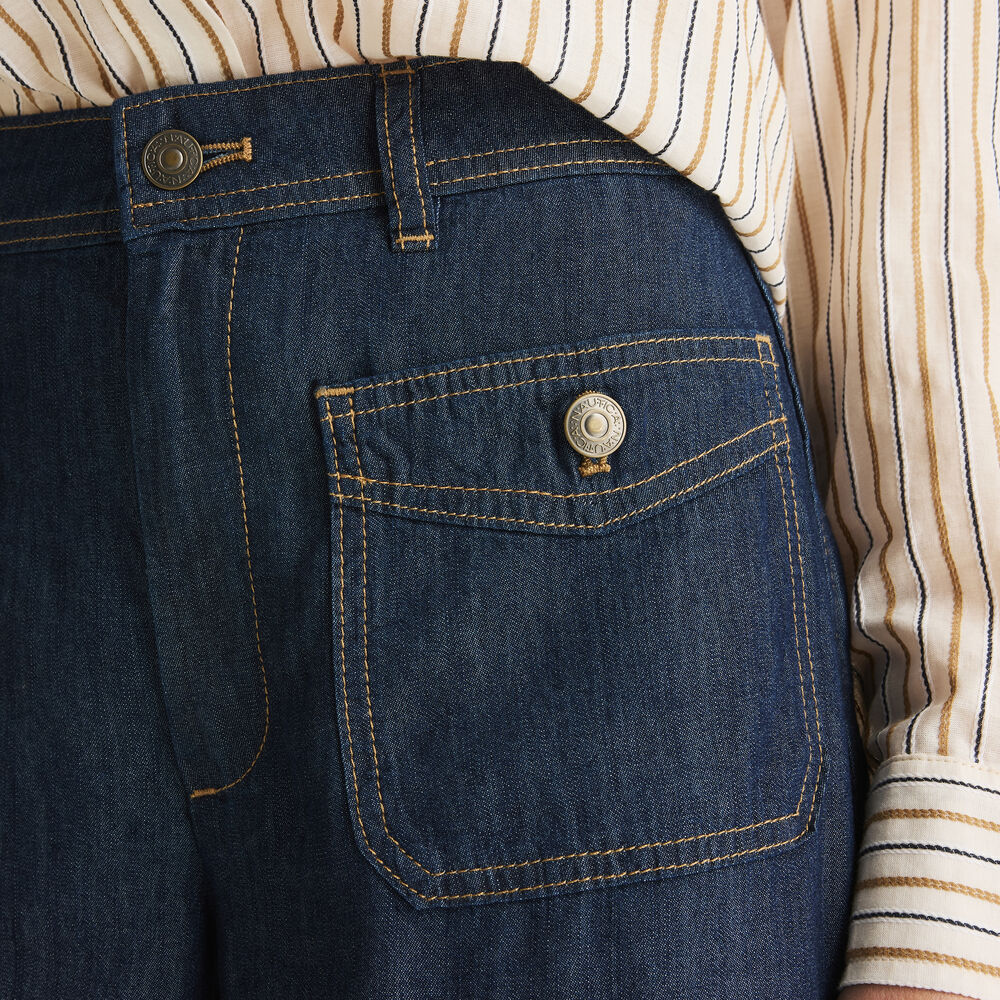 Chambray Wide Leg Pant,Stellar Blue Heather,large