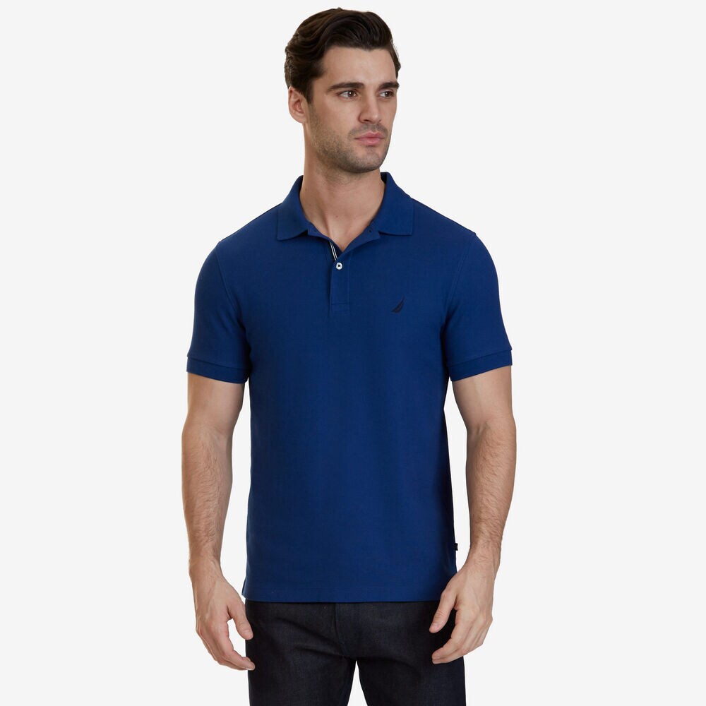  Slim Fit Performance Polo Shirt,Estate Blue,large