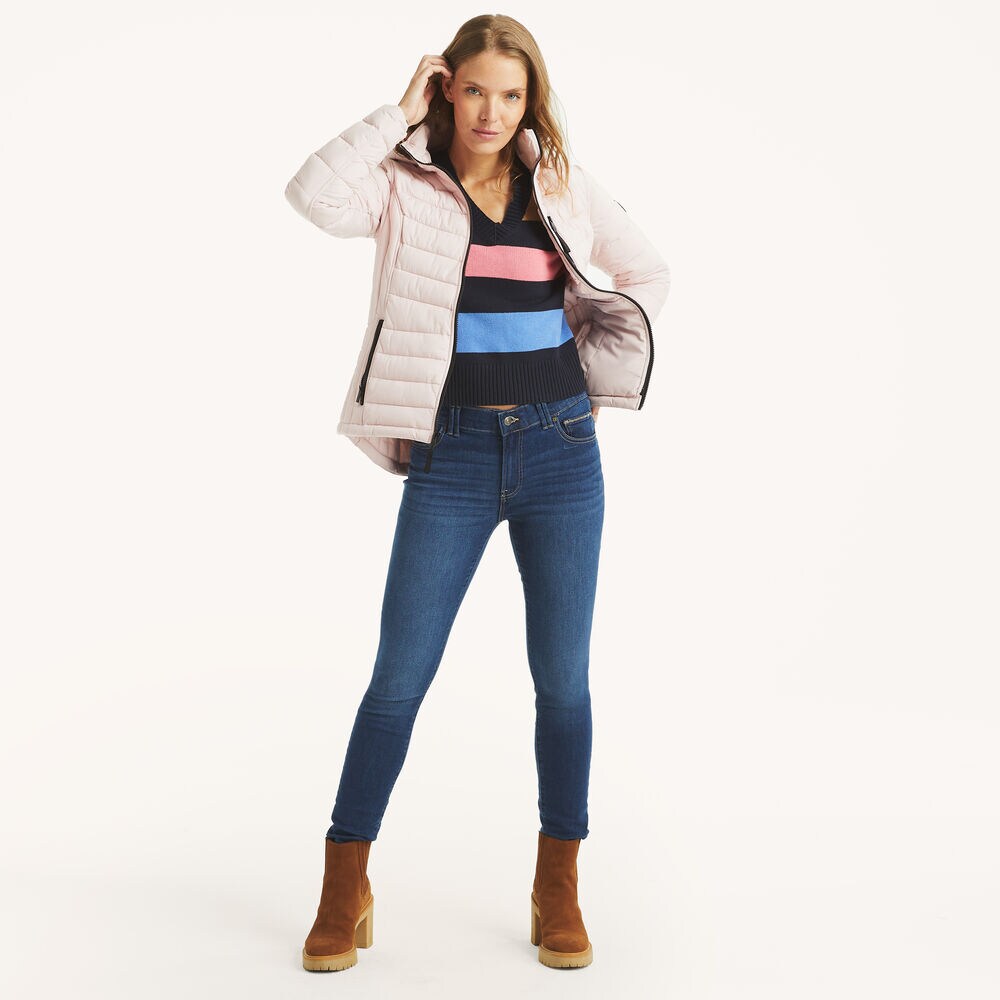 Puffer Jacket With Removable Hood,Port Scarlet,large