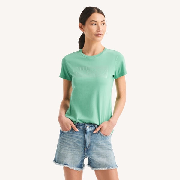 Rhinestone Logo Graphic T-Shirt