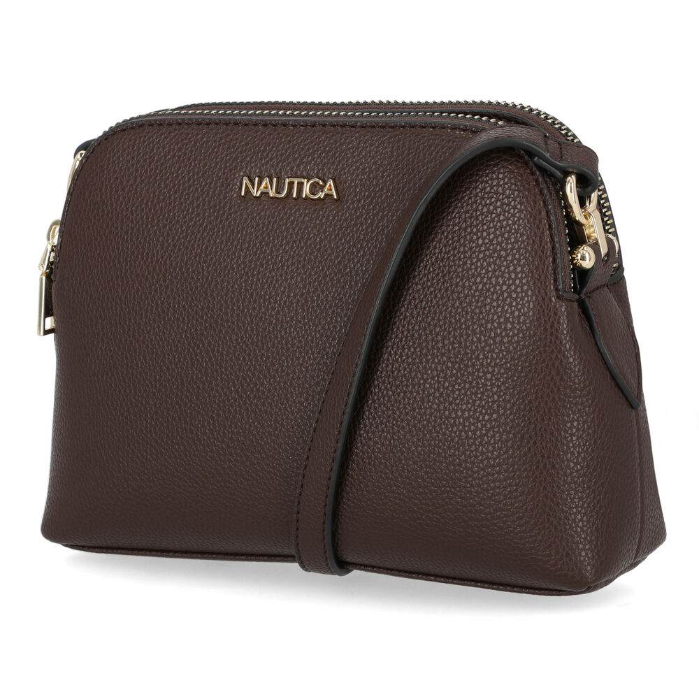 Dome Zip Crossbody Bag,Beige Heather,large