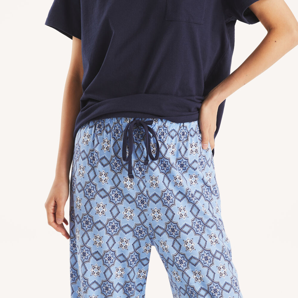 Printed Pajama Pant Set,Federal Blue,large